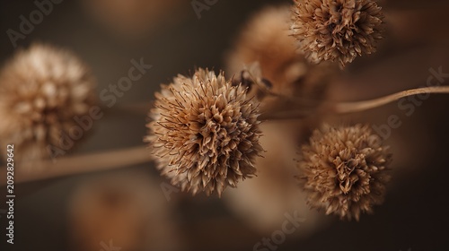 Dried clover seed head close up