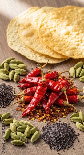 Flatbread and Spices with Fresh Cardamom Pods.