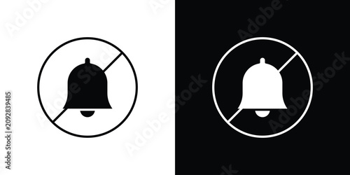 Foto Notification off icon line art pictogram bundle. EPS10
