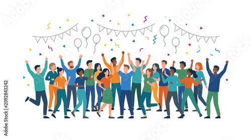 Diverse Group Celebrating Together.