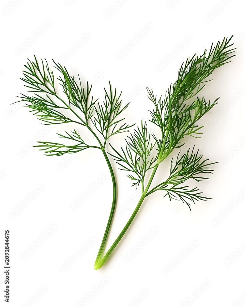Fototapeta premium dill leaf texture macro isolated on white background