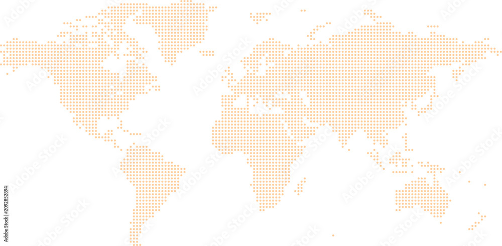 Fototapeta premium Flat Design World Map Dotted Style