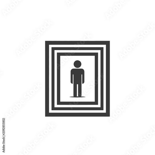 Simple Silhouette of a Person in a Frame.