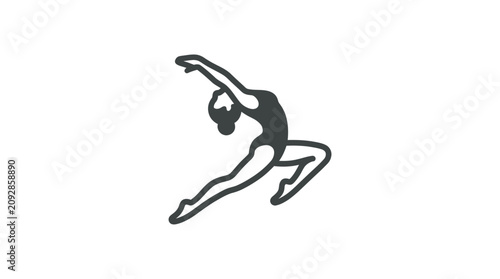 Canvastavla Woman in dynamic dance movement leaping.