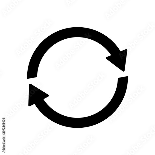 Circular Recycle Arrow Symbol Isolated on Transparent Background Minimalist Design
