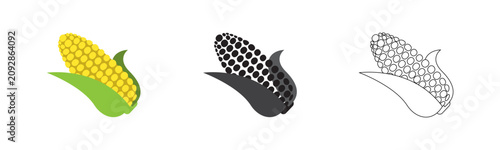 Foto Corn on the cob icon set