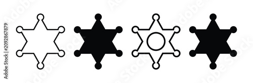 фотографія Sheriff icon collection, police badge and law enforcement symbols, justice autho