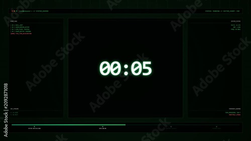 Hacker Matrix Terminal Glitch New Year Countdown 4K