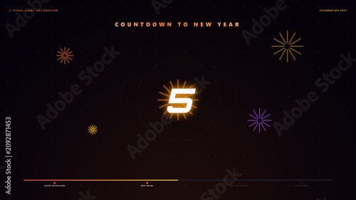 Celebration Bursting Fireworks New Year Countdown 4K