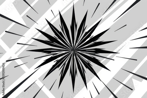 High-contrast radial burst graphic