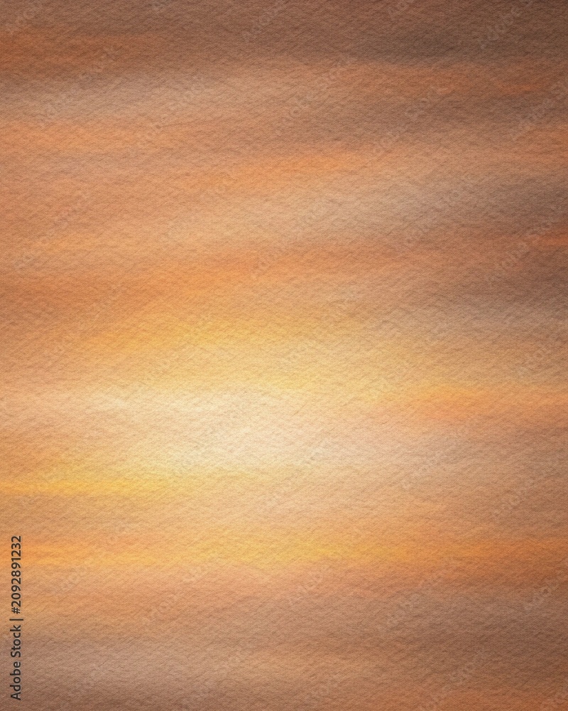 Fototapeta premium Abstract watercolor painting on textured paper with soft peach and light orange gradient tones and calming artistic texture for web backgrounds, presentation slides and modern branding