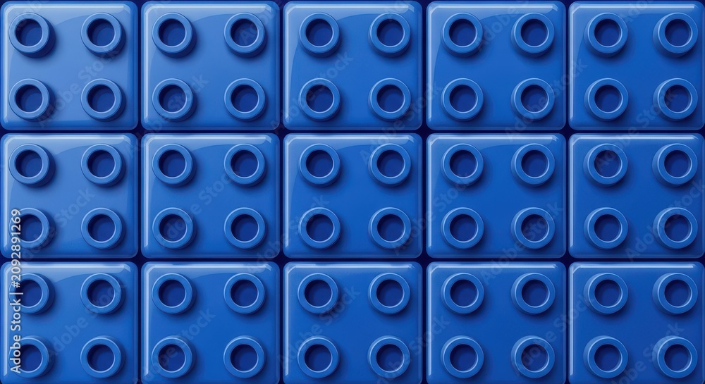 Obraz premium Blue Lego Bricks Pattern Close Up Texture.