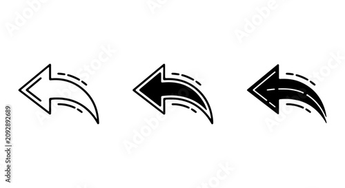 Fotografía Back Arrow Icons Set, Undo Redo Navigation Symbols, Left Direction Pointer Vecto
