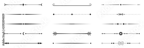 Set of Vintage decorative lines. text dividers. Line border. Line separators, Borders, Vintage dividers, Underline elements. Vector illustration