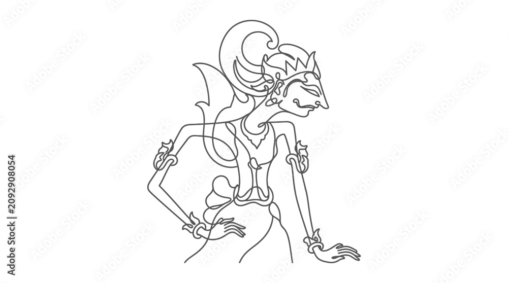 Fototapeta premium A fantastical creature with wings and sharp claws is crouching.