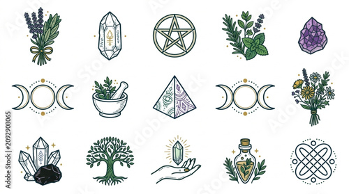 Foto Collection of Mystical and Esoteric Symbols and Icons.
