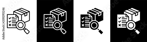 product inspection white icon set design