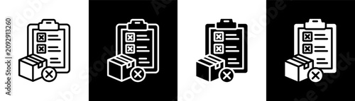 product reject white icon set design