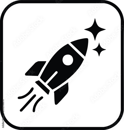 Rocket Launch Startup Success Icon Vector