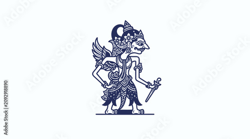 A mythical creature with wings and a sword fights bravely in ancient times.