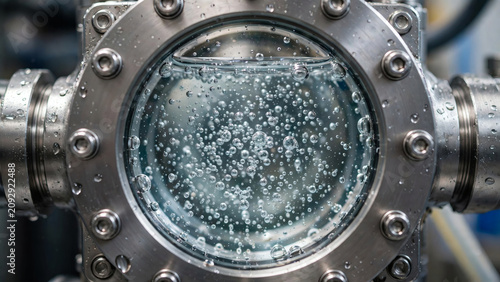 Industrial glass sight window with bubbles