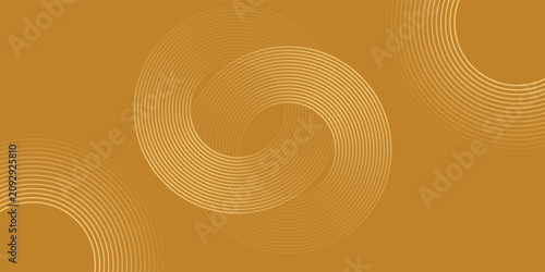 Fotografie Stylish abstract background featuring golden concentric circular lines intertwined on a warm brown backdrop