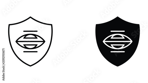 Eye privacy protection shield security icon with protection security internet