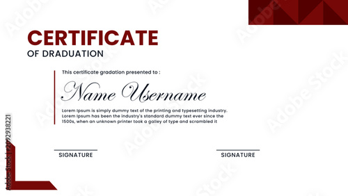 Obraz na płótnie Certificate of Graduation with Signature Lines and decorative corner accents