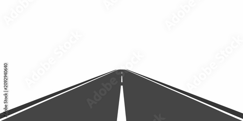 Fotografia Stylized Road Highway With White Colored Background Perspective View