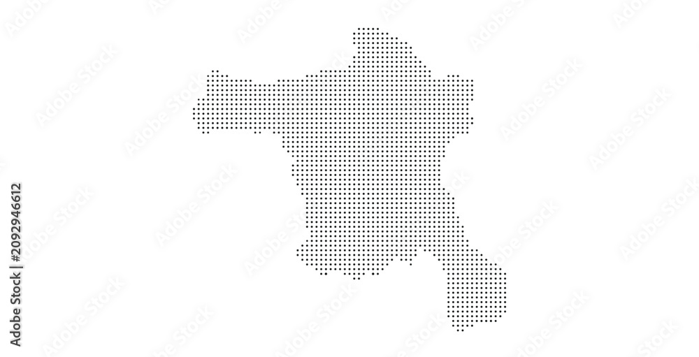 Obraz premium Dotted map silhouette of France isolated on white background.