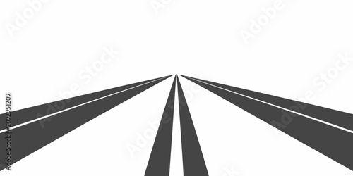 Fotografia Stylized Road Highway Silhouette Against A White Background