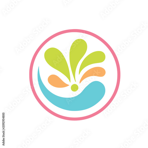 Abstract Colorful Swirls and Drops Logo