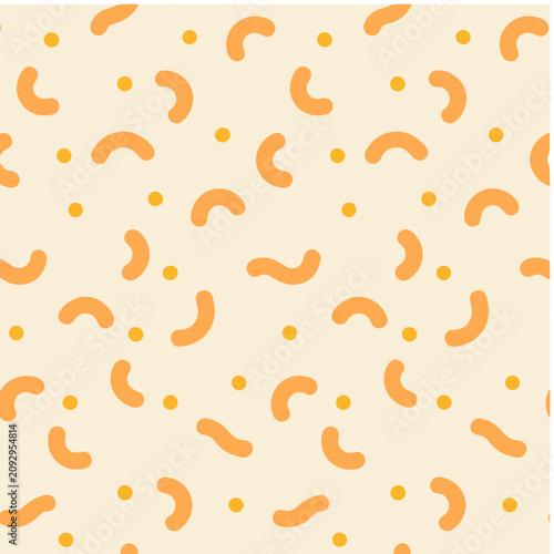 Abstract pattern with orange shapes and dots