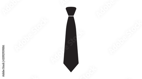 Fotografie Black Necktie Silhouette On White Background tie