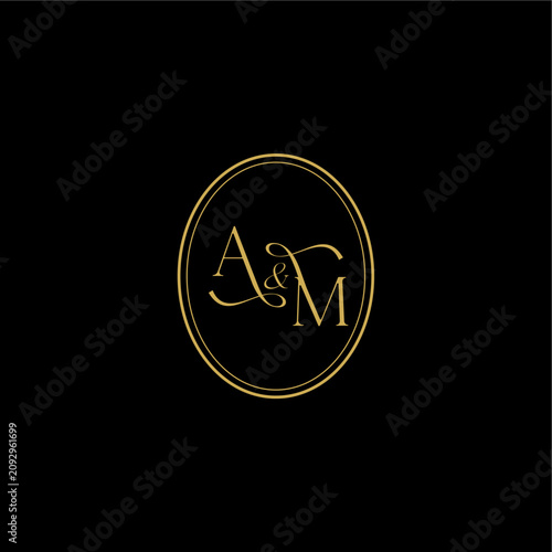 wedding curvy elegant initial monogram minimalist luxury concept MA feminine line style design letter