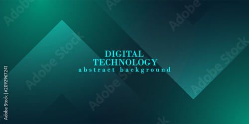 Tableau sur toile High speed digital technology connected with blue-green background, cyber nano information, abstract communication, data future technology innovation, internet network connection