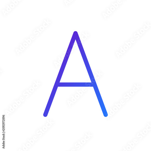 Close-up of a Blue Monogram Letter A on White Background