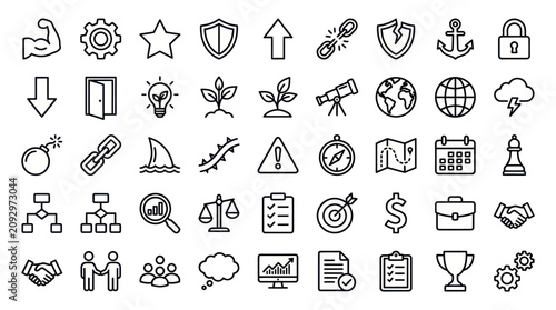 Business startup and professional development icon set.