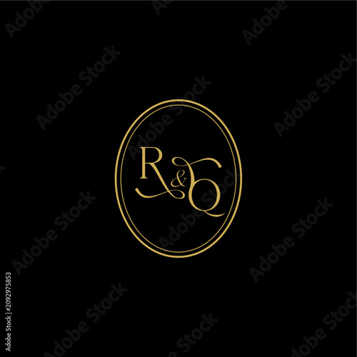 wedding curvy elegant initial monogram minimalist luxury concept QR feminine line style design letter