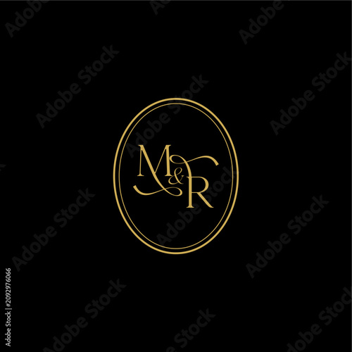 wedding curvy elegant initial monogram minimalist luxury concept RM feminine line style design letter