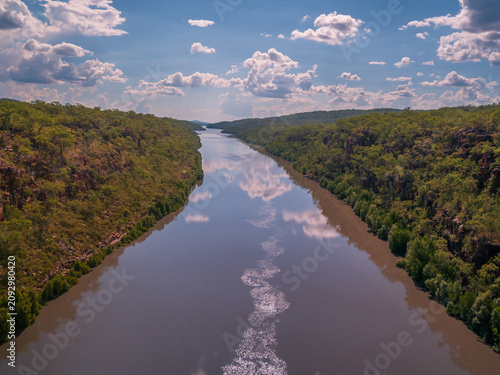 Kimberley River Valley Aerial View With Cascades and Reflections