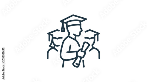 Foto Graduate wearing academic cap diploma.