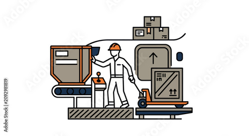 Canvastavla Industrial worker in factory setting.