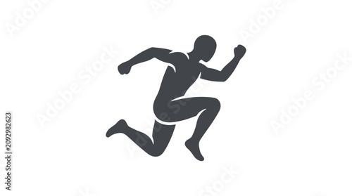Fotografie Man Running Fast in Motion.