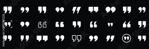 Картината върху платно quotation mark double quote icon set vector