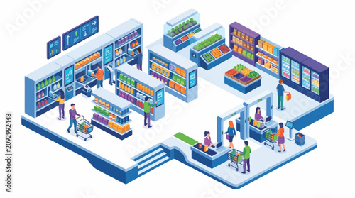 Foto People Shopping in Retail Store.