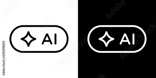 Foto AI toggle icon featuring artificial intelligence switch representing smart AI controls, feature activation, automation, and digital settings