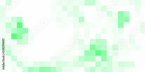 Pixelated Abstract Pattern of Light Green and White Squares on a White Background vector illustration
