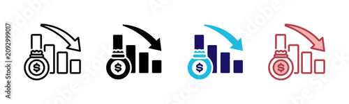 Tableau sur toile Budget Deficit Icons, Multi Style Icon Set