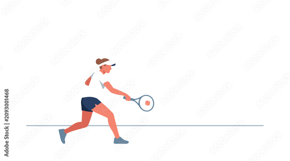 Obraz premium Woman playing tennis with racket.